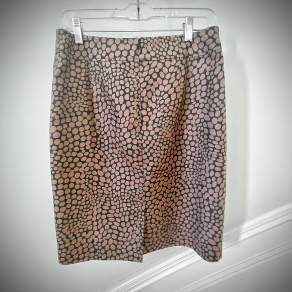 LOFT Silk Blend Spotted Pencil Skirt Size 6 - Picture 2 of 8